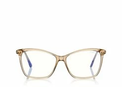 TOM FORD BLUE BLOCK CAT EYE OPTICALS - OPAL HONEY