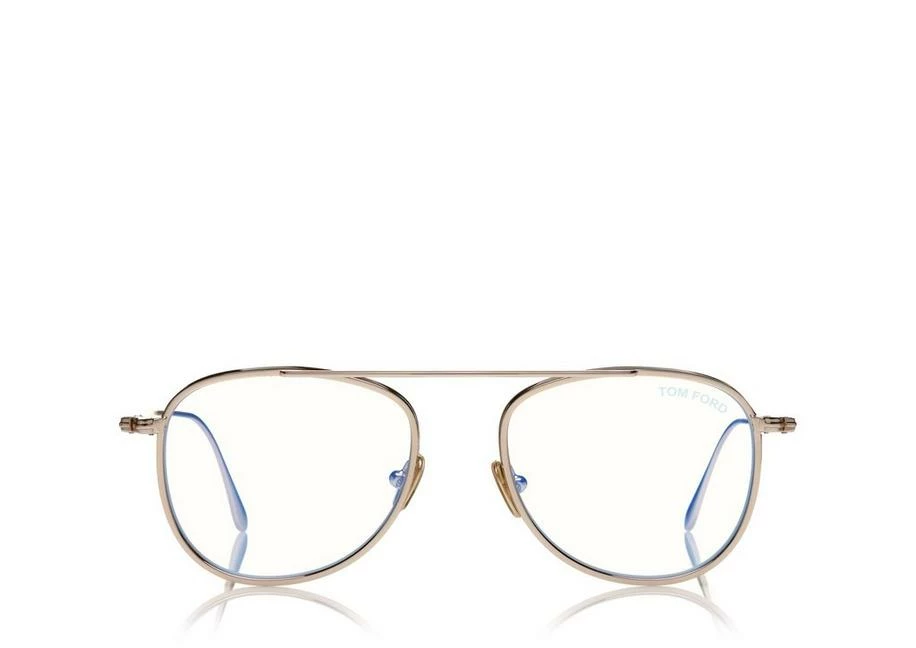 TOM FORD BLUE BLOCK ROUND SHAPE OPTICALS - GOLD