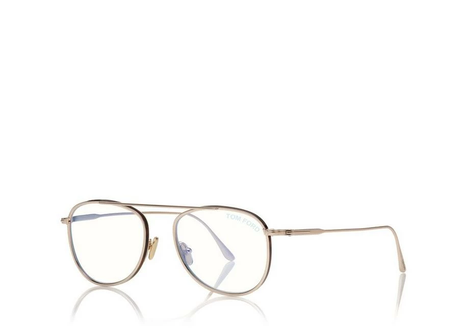 TOM FORD BLUE BLOCK ROUND SHAPE OPTICALS - GOLD - Image 2