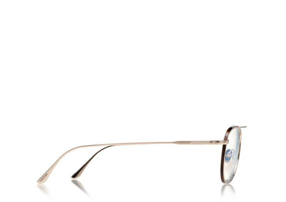 TOM FORD BLUE BLOCK ROUND SHAPE OPTICALS - GOLD - Image 3