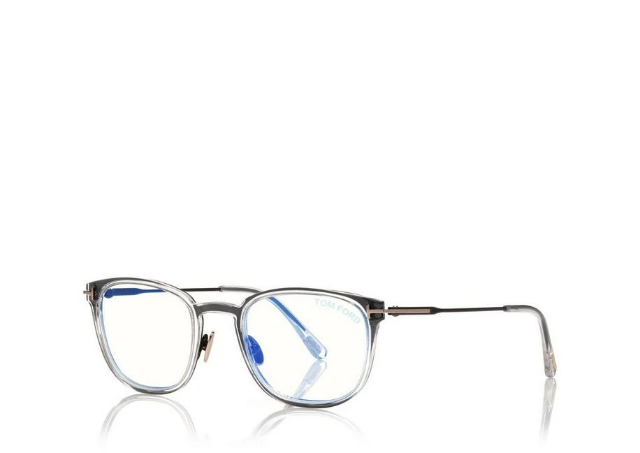 TOM FORD BLUE BLOCK SLIM RECTANGULAR OPTICALS - BLACK - Image 2