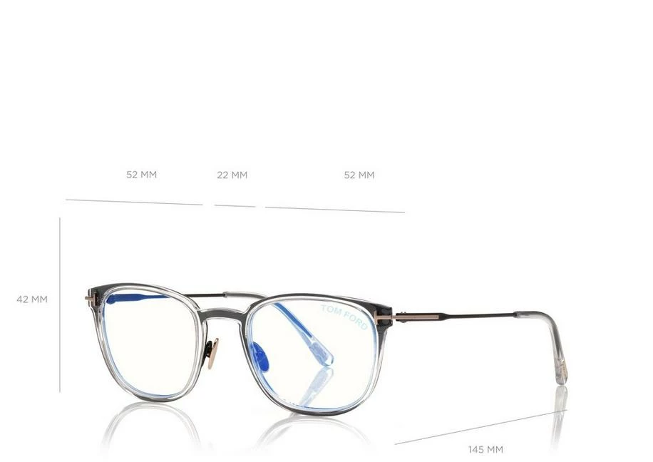 TOM FORD BLUE BLOCK SLIM RECTANGULAR OPTICALS - BLACK - Image 4