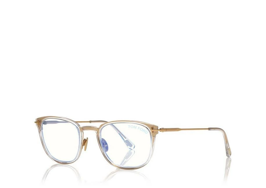 TOM FORD BLUE BLOCK SLIM RECTANGULAR OPTICALS - GOLD - Image 2