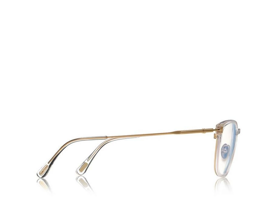 TOM FORD BLUE BLOCK SLIM RECTANGULAR OPTICALS - GOLD - Image 3