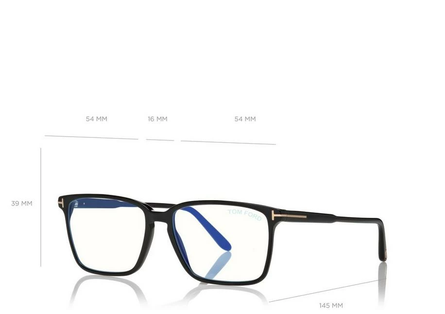 TOM FORD BLUE BLOCK SOFT SQUARE SHAPE OPTICALS - BLACK - Image 4