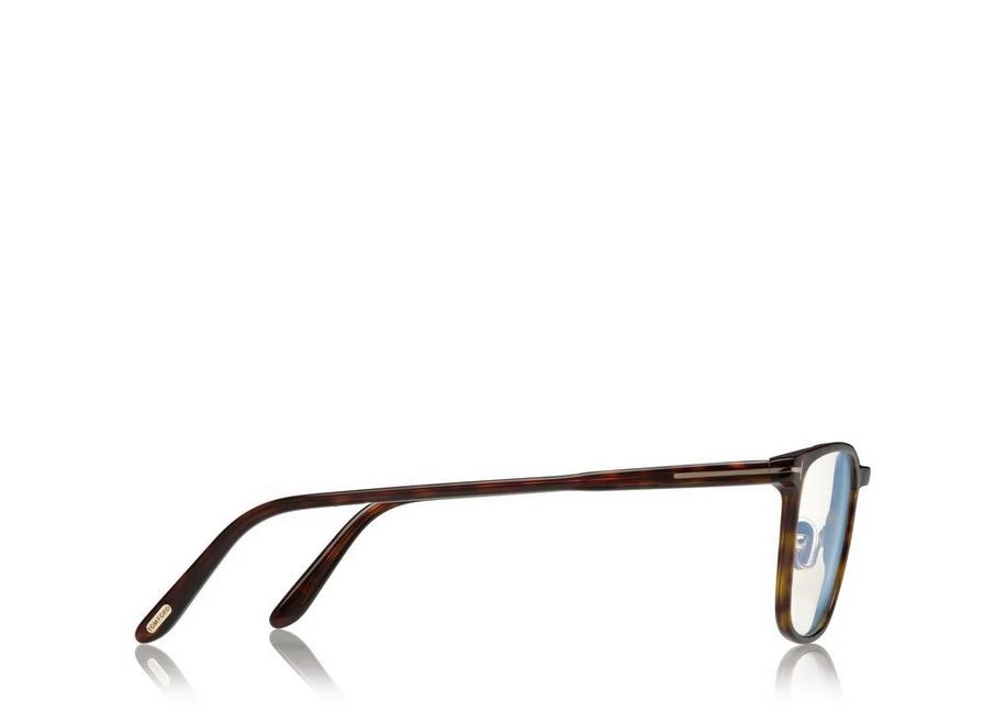 TOM FORD BLUE BLOCK CLASSIC RECTANGULAR OPTICALS - DARK HAVANA - Image 3