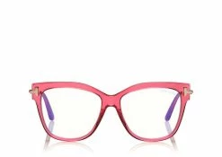 TOM FORD BLUE BLOCK SQUARE SHAPE OPTICALS - SHINY RED