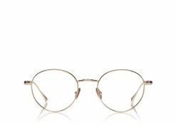 TOM FORD TITANIUM LEATHER TEMPLE OPTICAL - GOLD