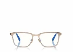 TOM FORD BLUE BLOCK SQUARED OPTICALS - GOLD