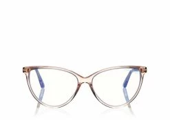 TOM FORD BLUE BLOCK CAT EYE OPTICALS - TRANSPARENT PINK