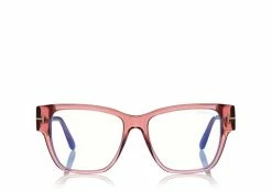 TOM FORD BLUE BLOCK SQUARE SHAPE OPTICALS - PINK-ICE WHITE