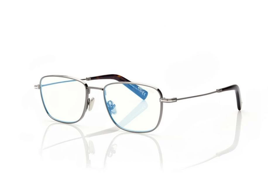 TOM FORD BLUE BLOCK SQUARE OPTICALS - DARK RUTHENIUM - Image 2