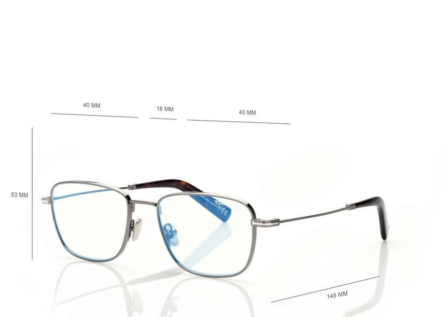 TOM FORD BLUE BLOCK SQUARE OPTICALS - DARK RUTHENIUM - Image 4