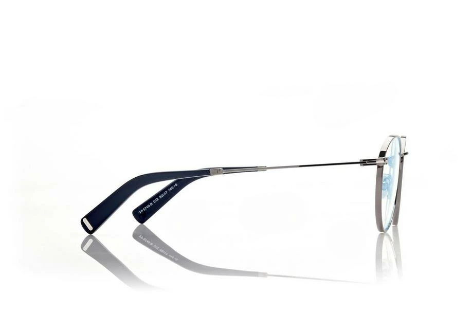 TOM FORD BLUE BLOCK ROUND OPTICALS - DARK RUTHENIUM - Image 3