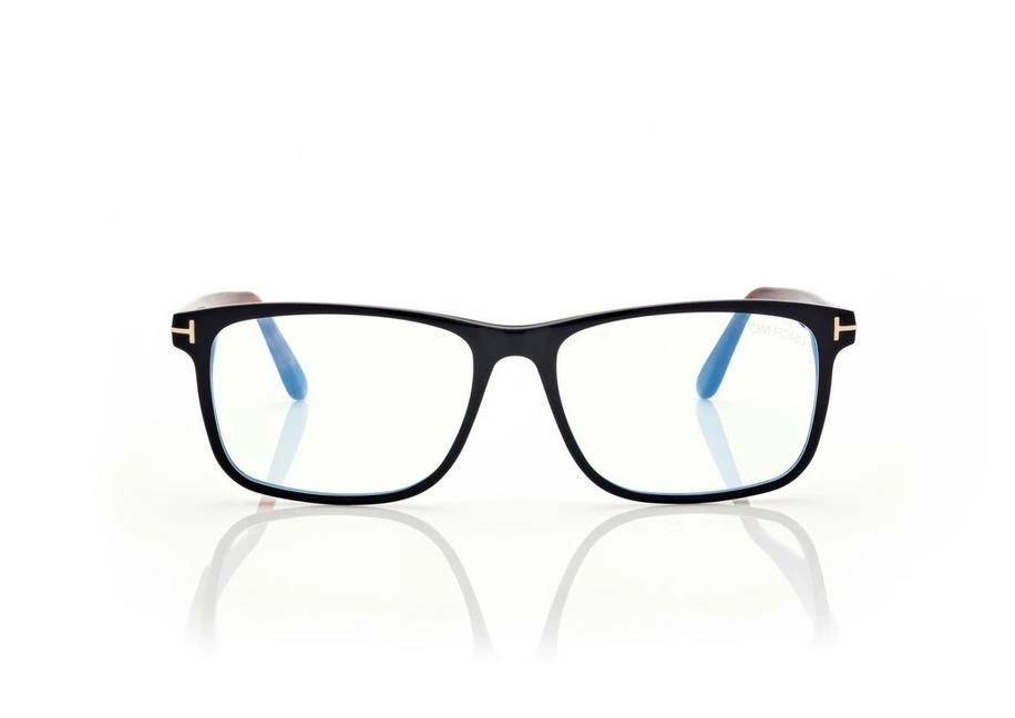 TOM FORD BLUE BLOCK SQUARE OPTICALS - BLACK + BROWN
