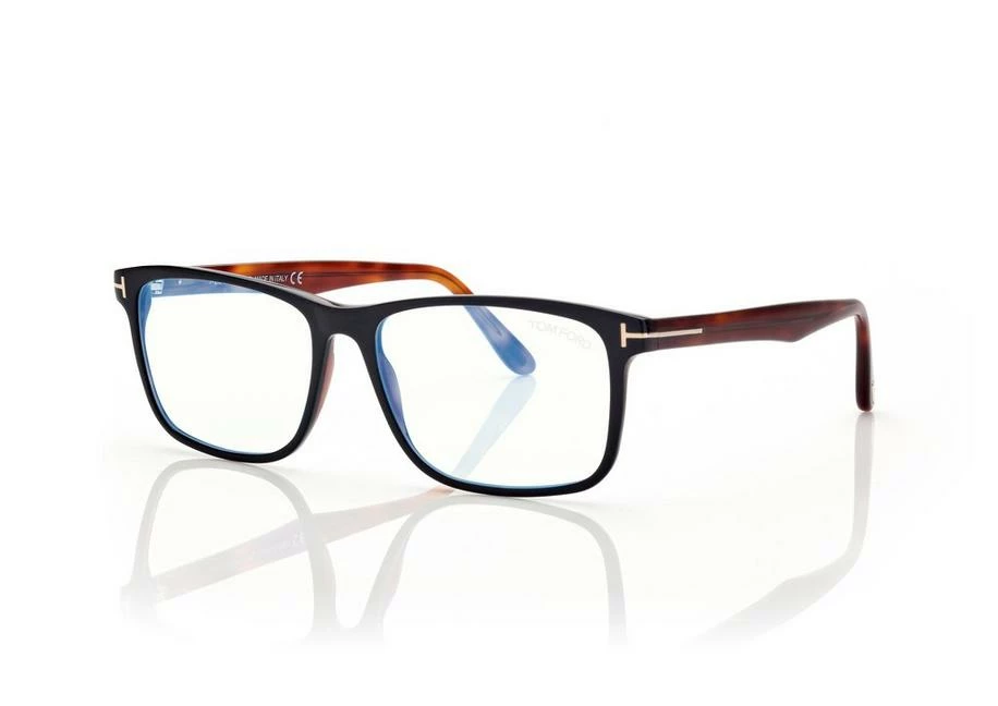 TOM FORD BLUE BLOCK SQUARE OPTICALS - BLACK + BROWN - Image 2