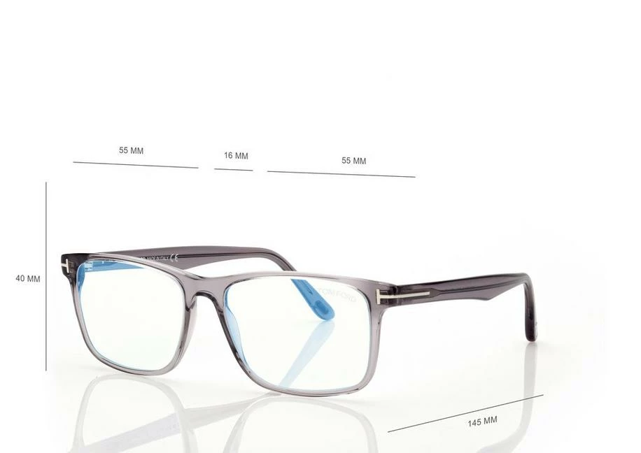 TOM FORD BLUE BLOCK SQUARE OPTICALS - GREY - Image 4