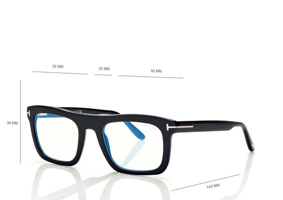 TOM FORD BLUE BLOCK RECTANGULAR OPTICALS - BLACK - Image 4