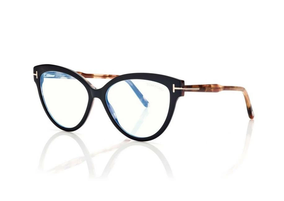 TOM FORD BLUE BLOCK CAT EYE OPTICALS - BLACK + BROWN - Image 2