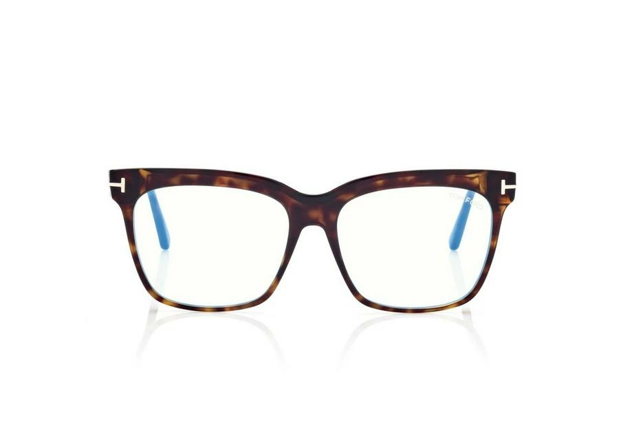 TOM FORD BLUE BLOCK SQUARE OPTICALS - DARK HAVANA