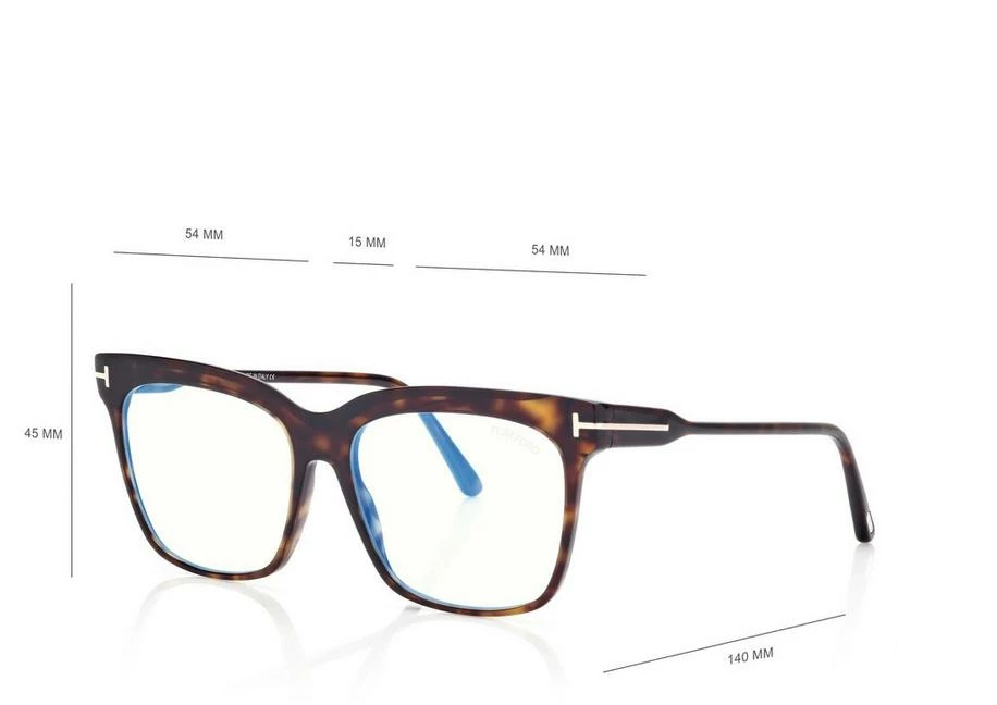 TOM FORD BLUE BLOCK SQUARE OPTICALS - DARK HAVANA - Image 4