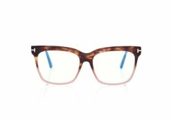 TOM FORD BLUE BLOCK SQUARE OPTICALS - LIGHT HAVANA
