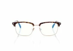 TOM FORD BLUE BLOCK SQUARE SHAPE OPTICALS - DARK HAVANA