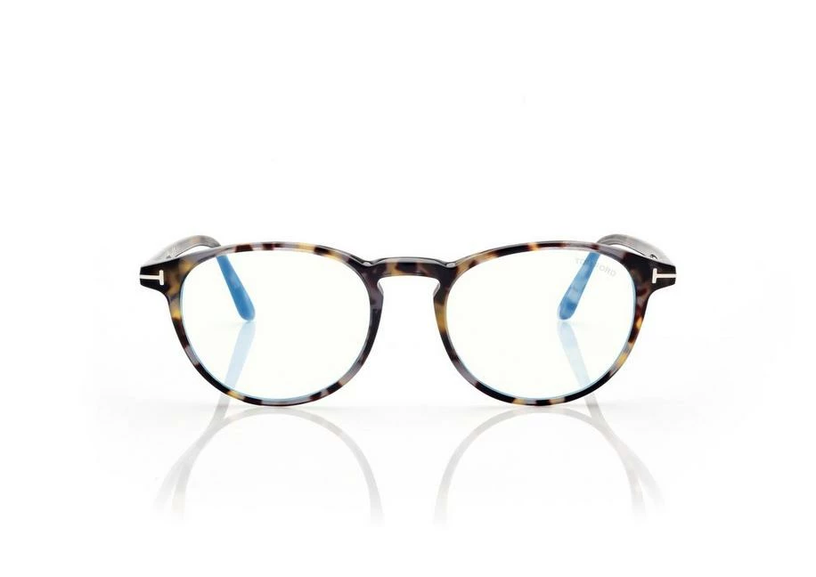 TOM FORD BLUE BLOCK ROUND OPTICALS - LIGHT HAVANA