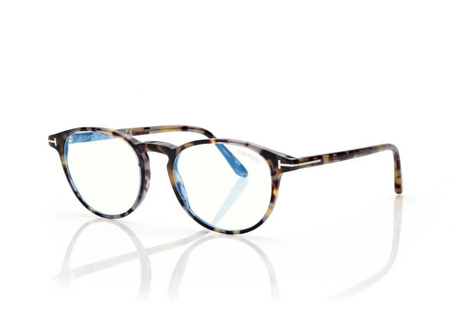 TOM FORD BLUE BLOCK ROUND OPTICALS - LIGHT HAVANA - Image 2