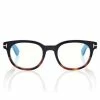 TOM FORD BLUE BLOCK ROUND OPTICALS - BLACK + BROWN