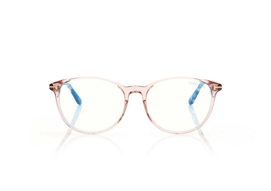 TOM FORD BLUE BLOCK SOFT CAT EYE OPTICALS - PINK-ICE WHITE