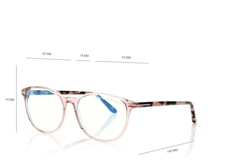 TOM FORD BLUE BLOCK SOFT CAT EYE OPTICALS - PINK-ICE WHITE - Image 4