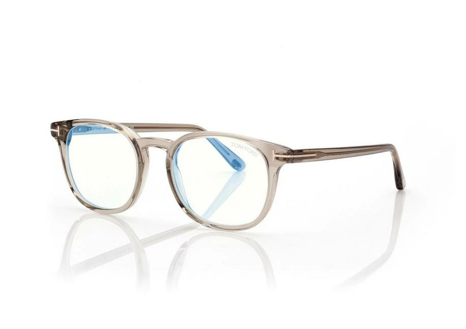 TOM FORD BLUE BLOCK ROUND OPTICALS - SHINY BEIGE - Image 2