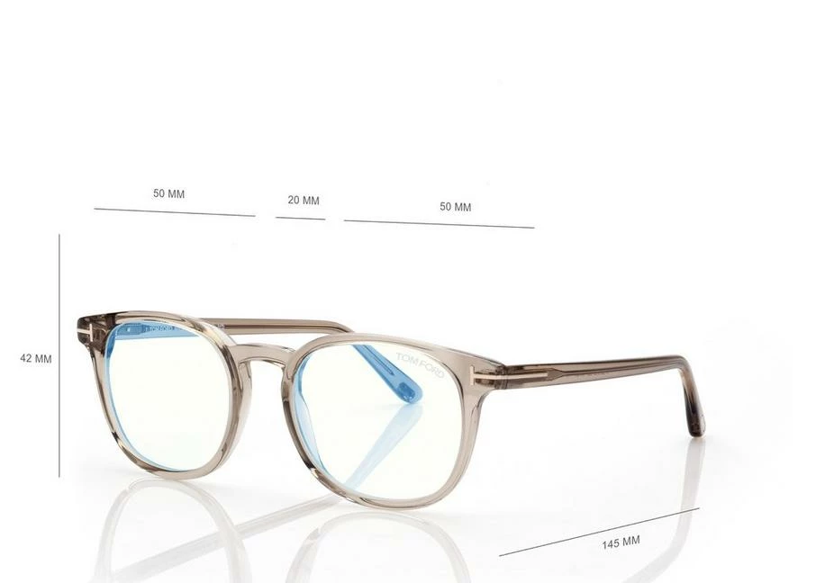 TOM FORD BLUE BLOCK ROUND OPTICALS - SHINY BEIGE - Image 4