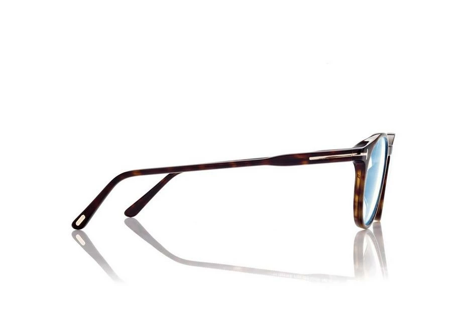 TOM FORD BLUE BLOCK ROUND OPTICALS CLIP ON SUN - DARK HAVANA - Image 3