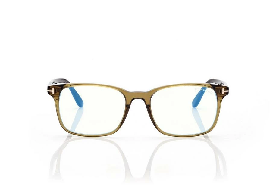 TOM FORD BLUE BLOCK SQUARE OPTICALS - SHINY GREEN