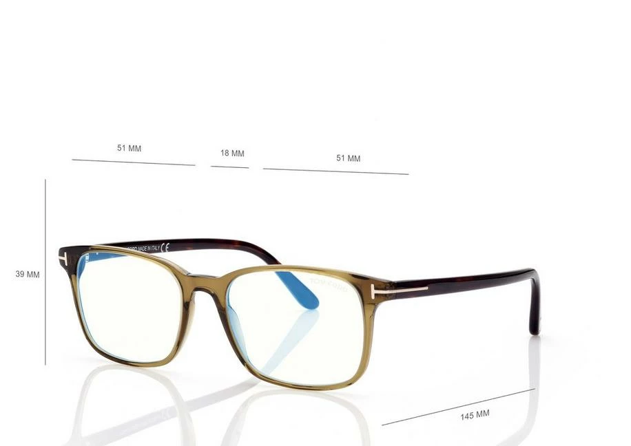 TOM FORD BLUE BLOCK SQUARE OPTICALS - SHINY GREEN - Image 4