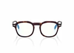 TOM FORD BLUE BLOCK ROUND OPTICALS - DARK HAVANA
