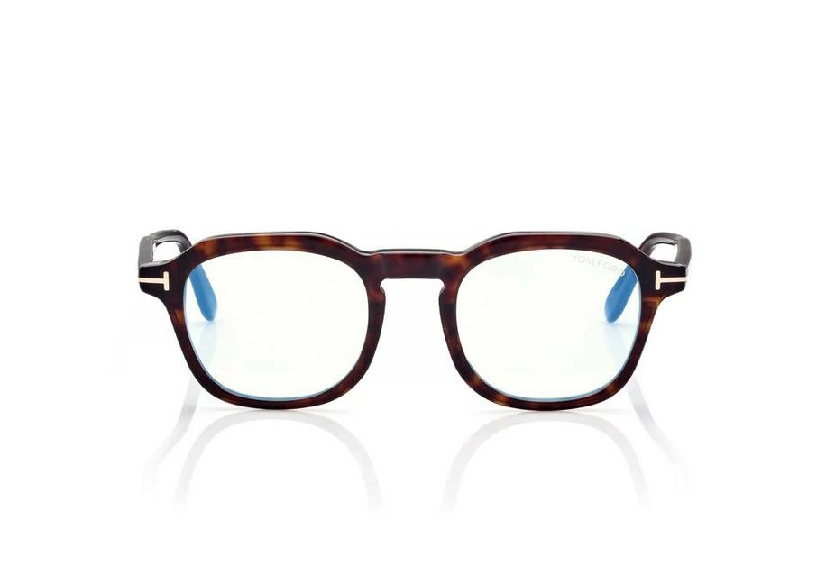 TOM FORD BLUE BLOCK ROUND OPTICALS - DARK HAVANA