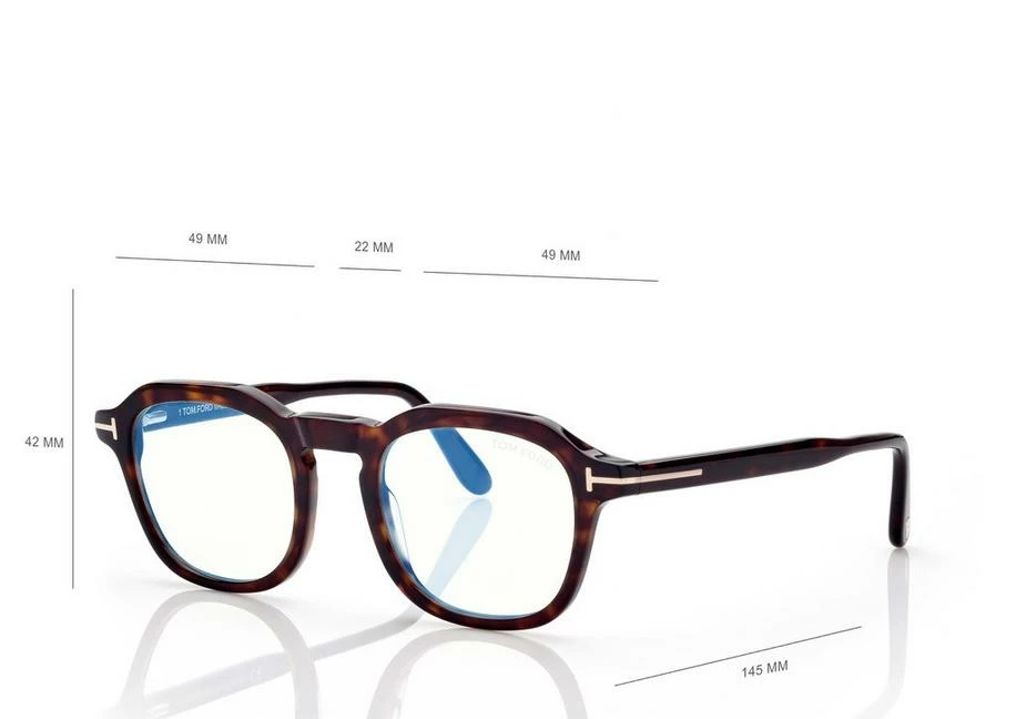 TOM FORD BLUE BLOCK ROUND OPTICALS - DARK HAVANA - Image 4