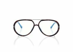 TOM FORD BLUE BLOCK PILOT OPTICALS - DARK HAVANA
