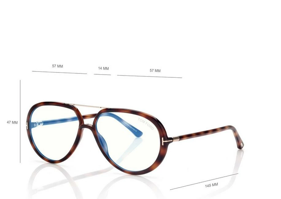 TOM FORD BLUE BLOCK PILOT OPTICALS - LIGHT HAVANA - Image 4