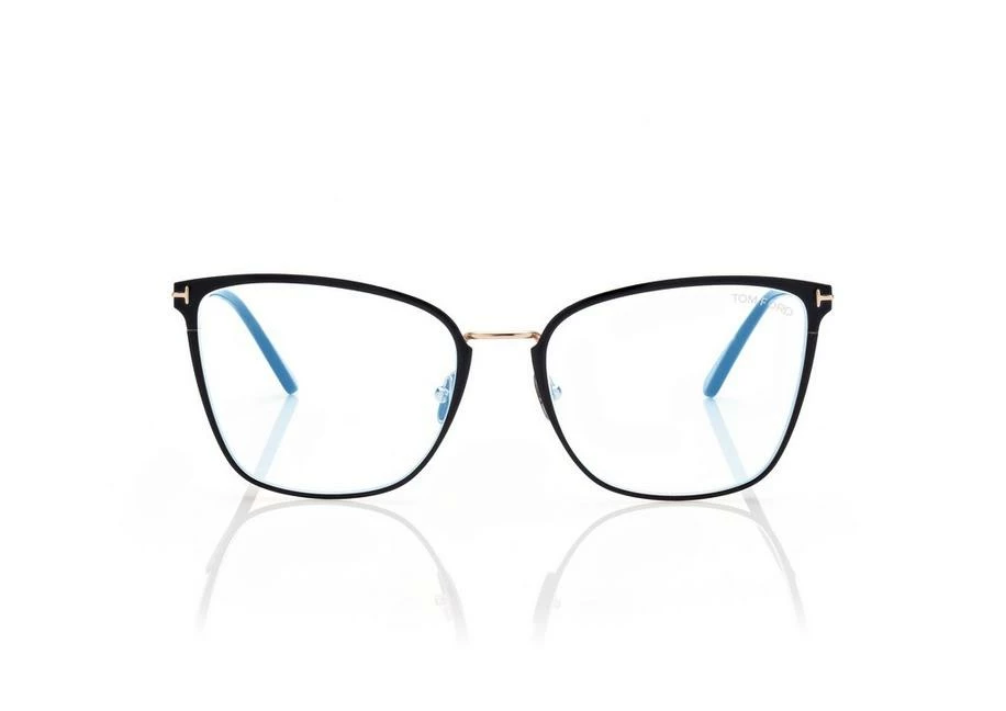 TOM FORD BLUE BLOCK SOFT BUTTERFLY OPTICALS - BLACK