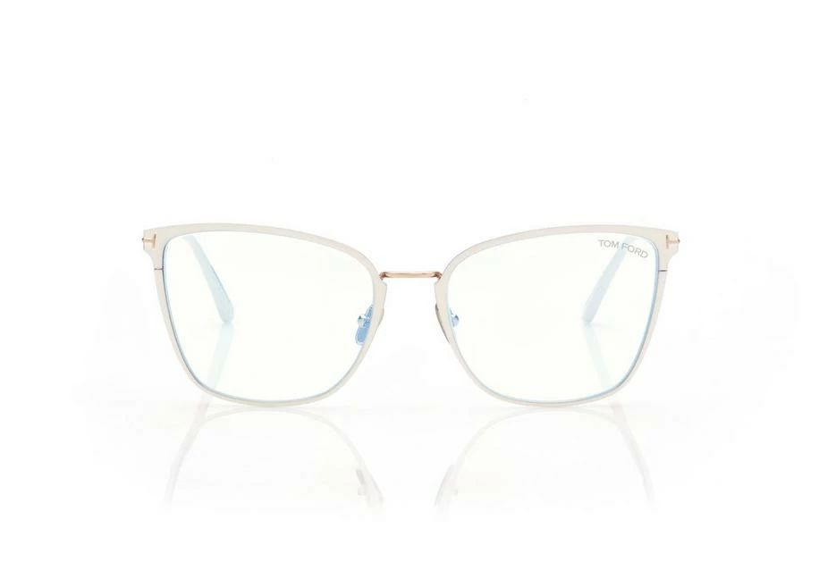 TOM FORD BLUE BLOCK SOFT BUTTERFLY OPTICALS - PALLADIUM