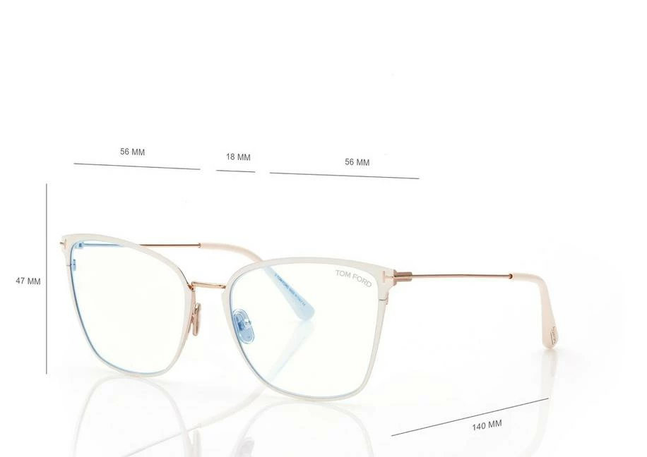 TOM FORD BLUE BLOCK SOFT BUTTERFLY OPTICALS - PALLADIUM - Image 4