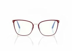 TOM FORD BLUE BLOCK SOFT BUTTERFLY OPTICALS - AUBERGINE/FUCHSIA