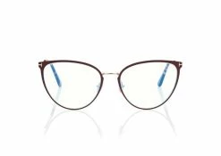 TOM FORD BLUE BLOCK CAT EYE OPTICALS - MATTE LIGHT BROWN