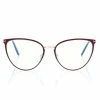 TOM FORD BLUE BLOCK CAT EYE OPTICALS - SHINY RED