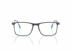 TOM FORD BLUE BLOCK SQUARE OPTICALS - MATTE DARK RUTHENIUM