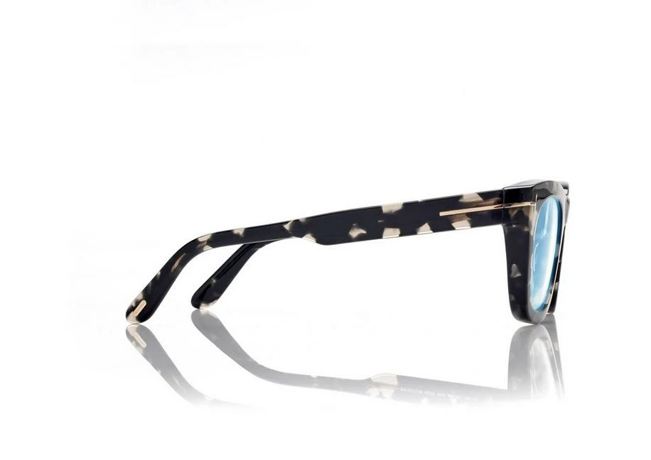 TOM FORD BLUE BLOCK SOFT SQUARED OPTICALS - BLACK + BROWN - Image 3